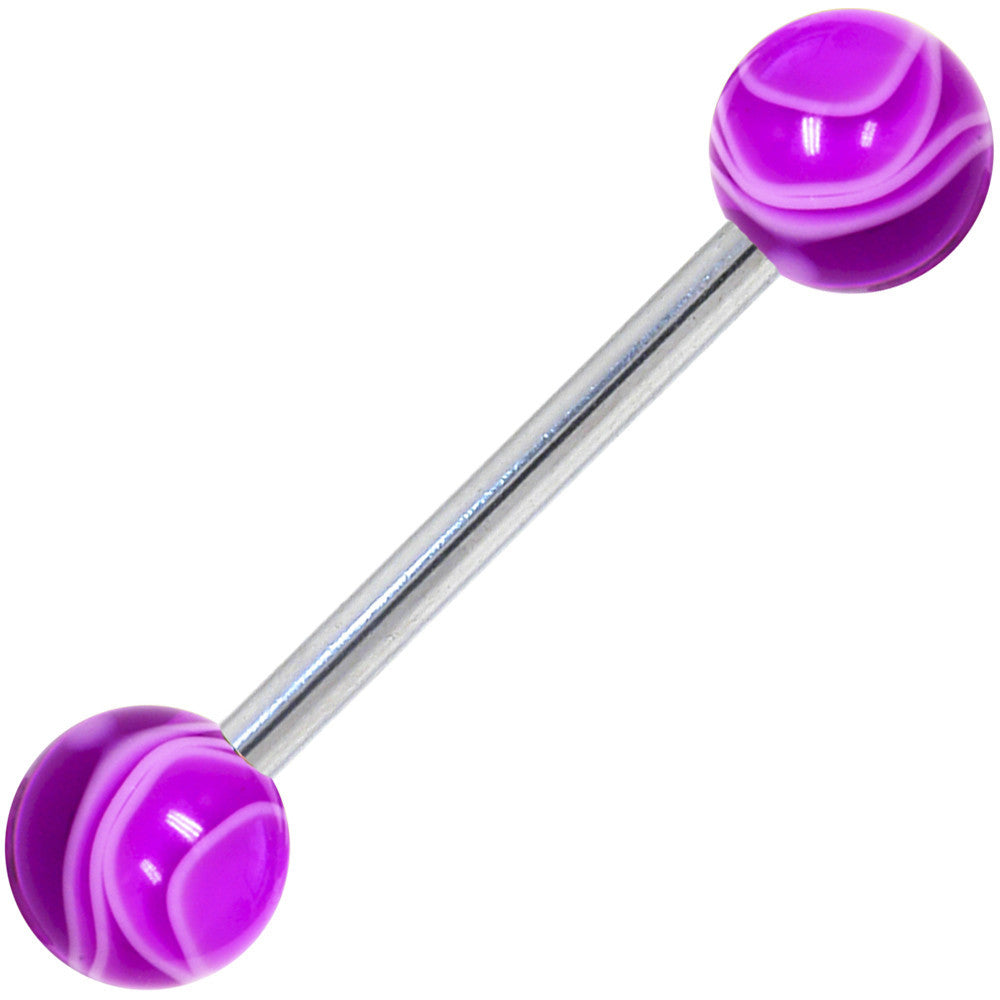 Purple MARBLE Barbell Tongue Ring
