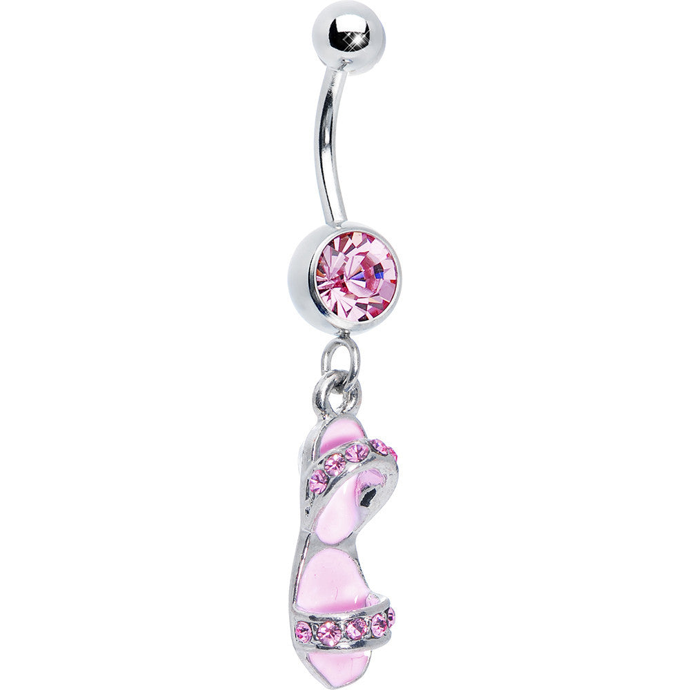 Pink Gem Beach Sandal Belly Ring