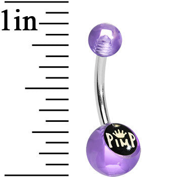 Light Purple Acrylic Pimp King Belly Ring