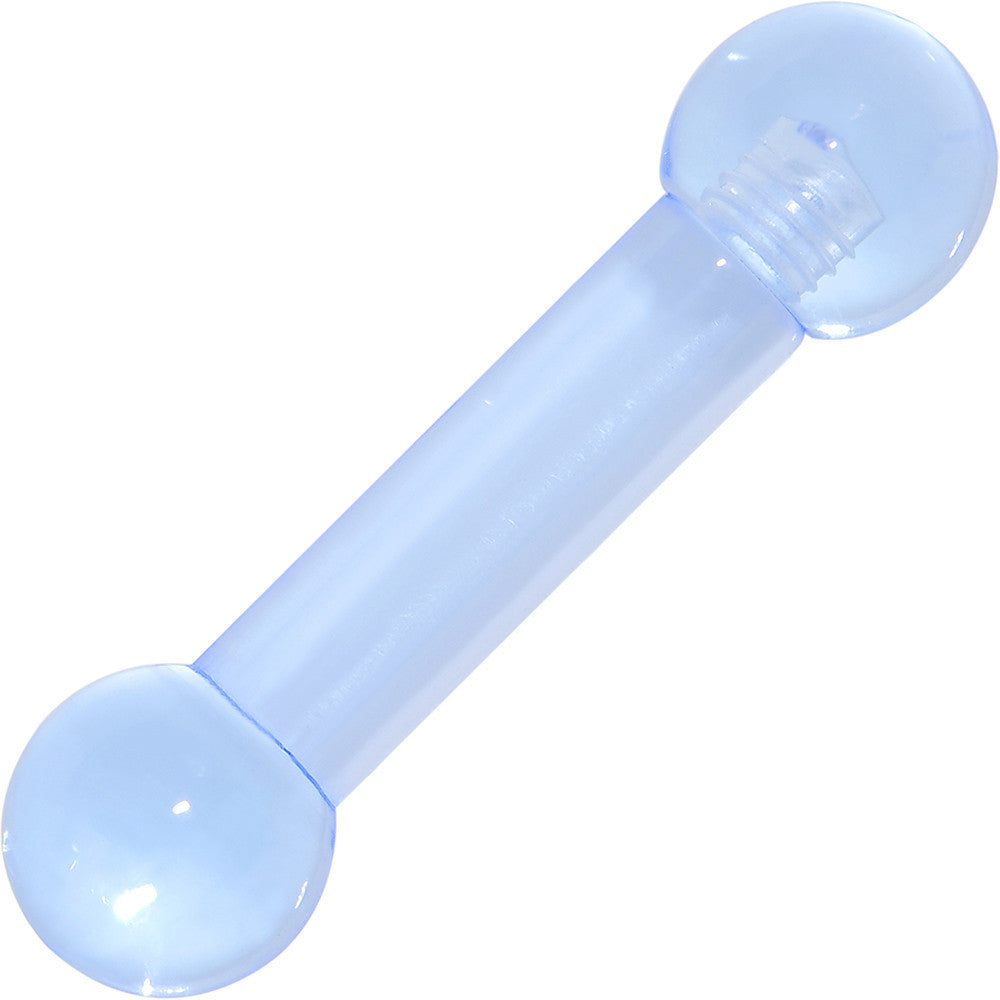 4G Baby Blue UV Acrylic Straight Barbell