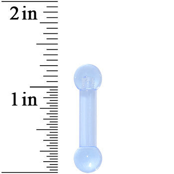 4G Baby Blue UV Acrylic Straight Barbell