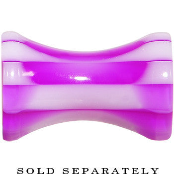 6G Purple and White Checkerboard Acrylic Saddle Plug