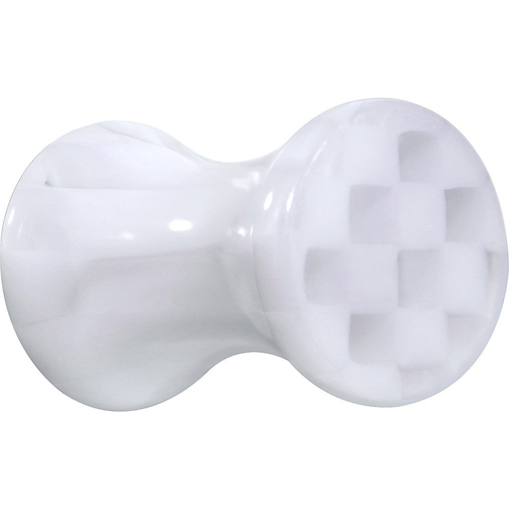 6G Clear and White Checkerboard Acrylic Saddle Plug