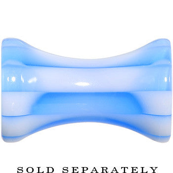 6G Blue and White Checkerboard Acrylic Saddle Plug