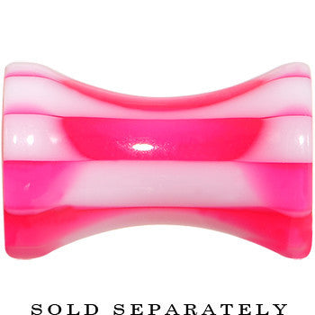 6G Fuchsia Pink and White Checkerboard Acrylic Saddle Plug