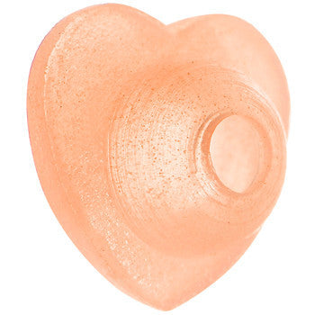 Peach Silicone Heart Glow in the Dark Barbell Cap