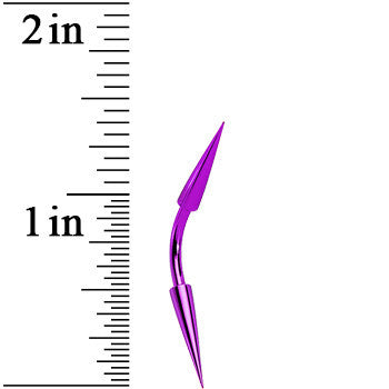 14G 3/8 Purple Anodized Titanium Curved Barbell