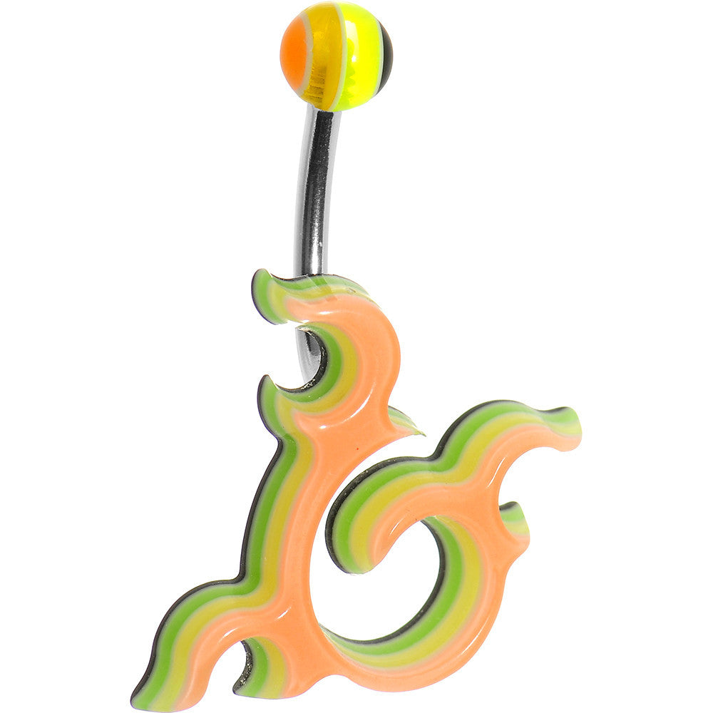 Light Orange Acrylic Multi Layered Right Tribal Dragon Belly Ring