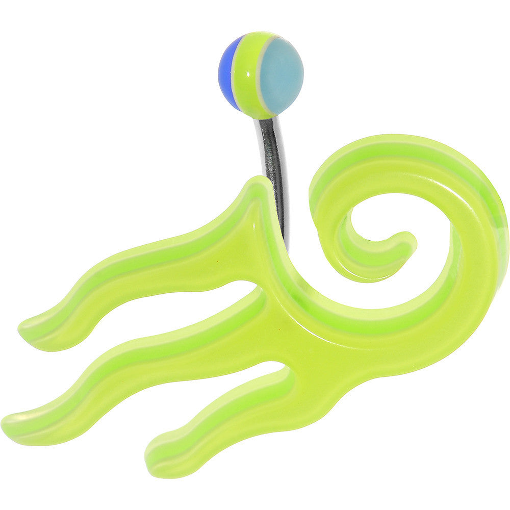 Light Green Acrylic Multi Layered Tribal Wind Belly Ring