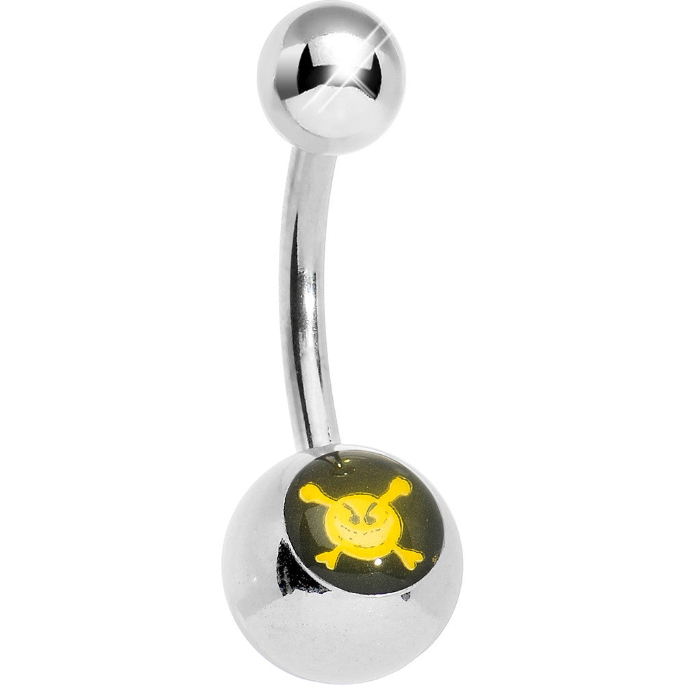 Yellow Skull and Crossbones Angry Smiley Face