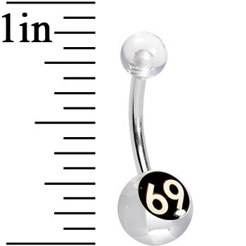 Clear and Black Acrylic 69 Belly Ring