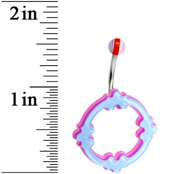 Light Blue Pink Acrylic Multi-Layered Celtic Belly Ring