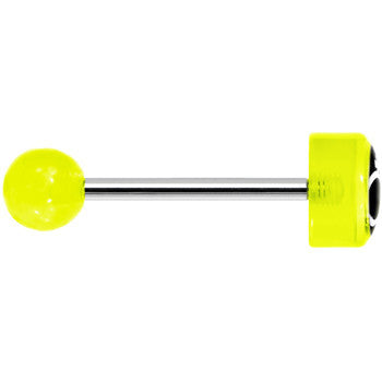 14G 5/8 Neon Green Intertwined Male Female Symbol Tongue Ring