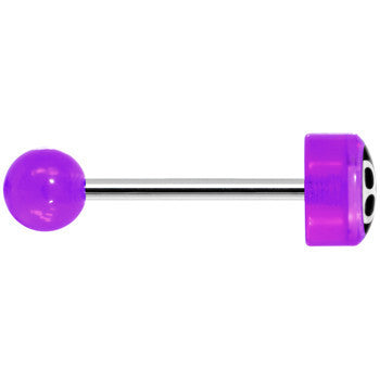 14G 5/8 Purple Acrylic Behind the 8 Ball Tongue Ring