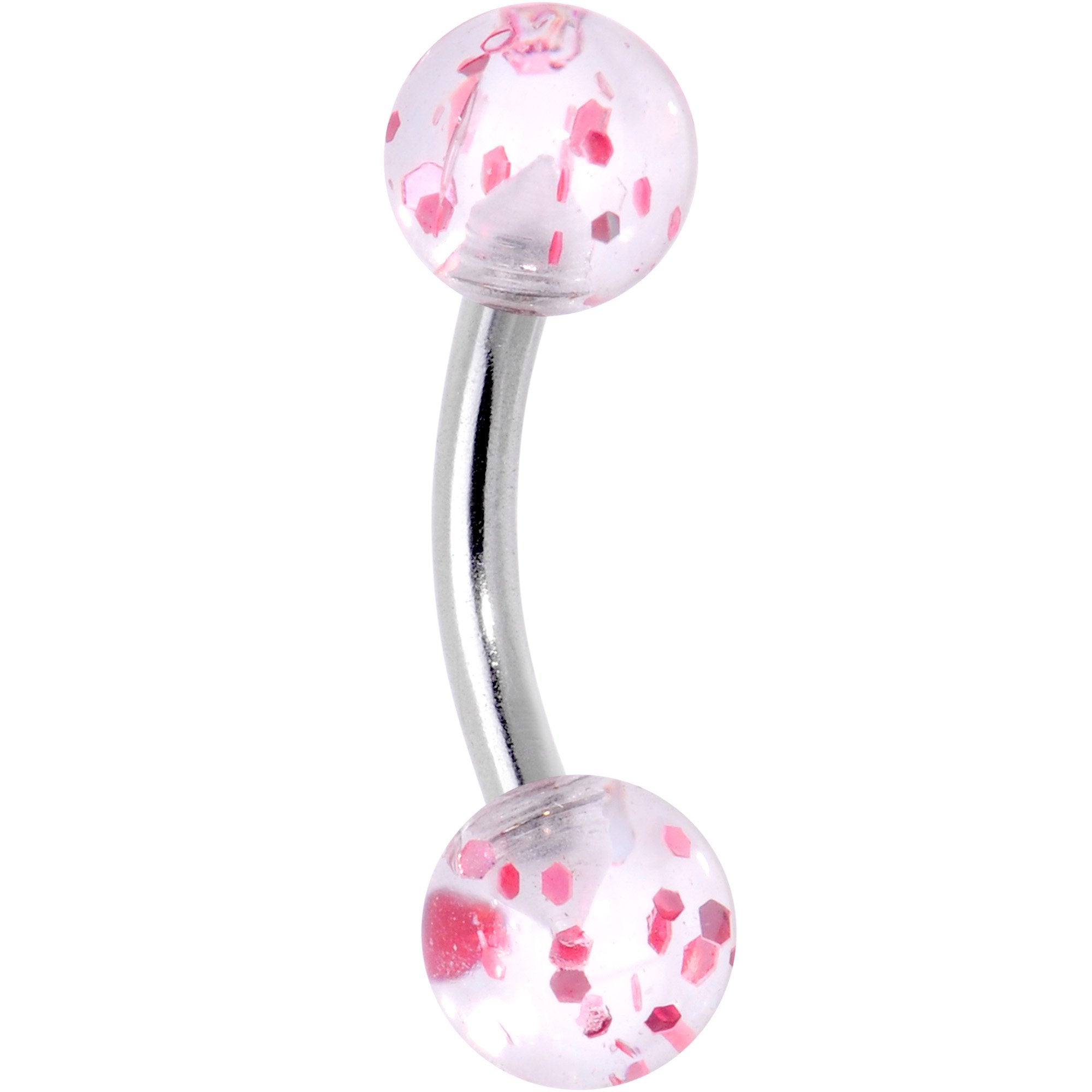 16G 1/4 Translucent Pink Splash Eyebrow Ring