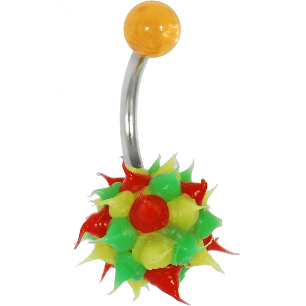 Stop Light Red-Yellow-Green HEDGEHOG Belly Button Ring