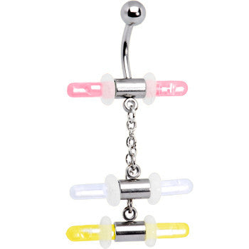 GLOW STICK TRIO Chain Dangle Belly Ring