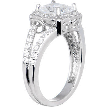 Sterling Silver Princess Cubic Zirconia Ring -2.31 ct tw