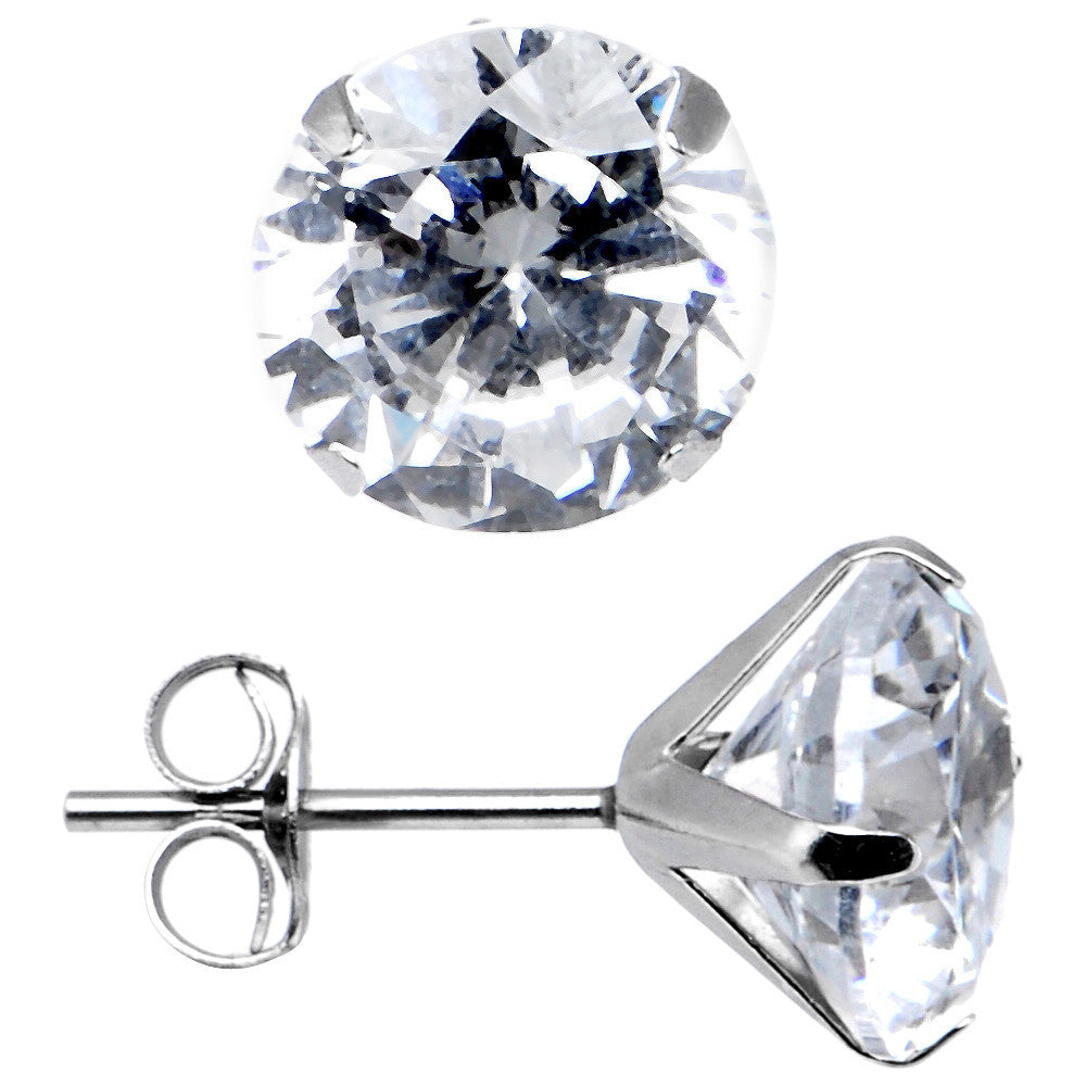 14kt White Gold 1.25ct Cubic Zirconia Round Earrings