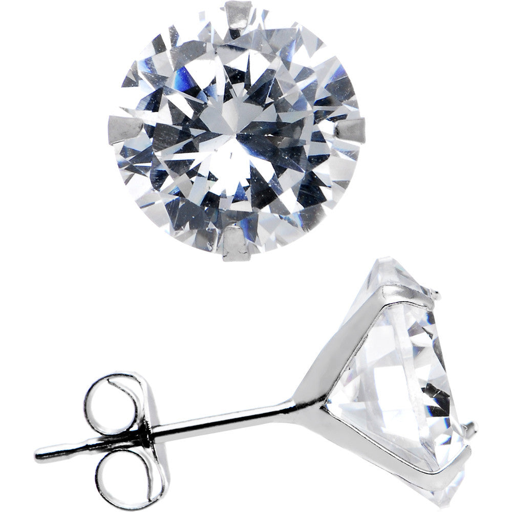 14kt White Gold 1.90ct Cubic Zirconia Round Earrings