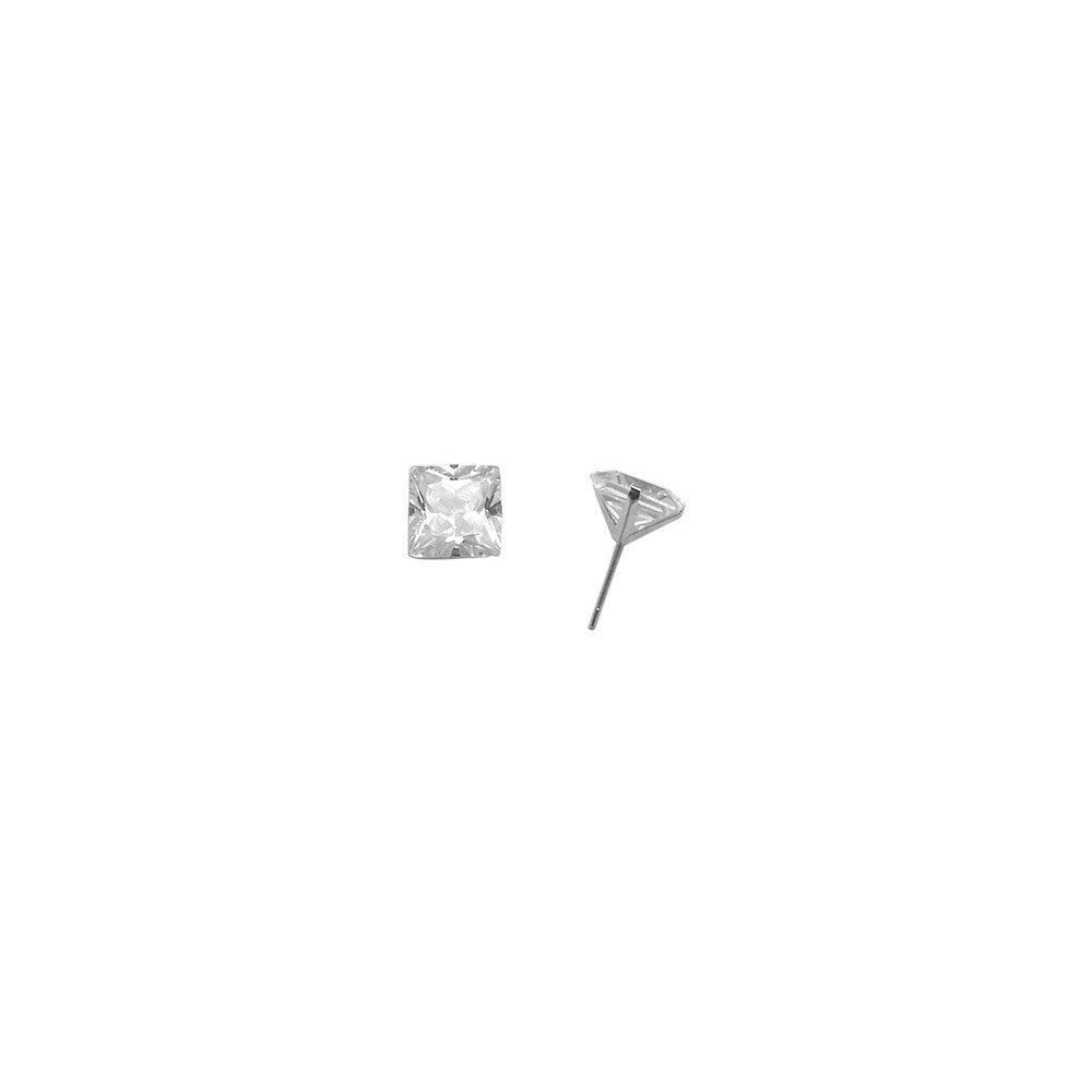 14kt White Gold 1.90ct Cubic Zirconia Square Earrings