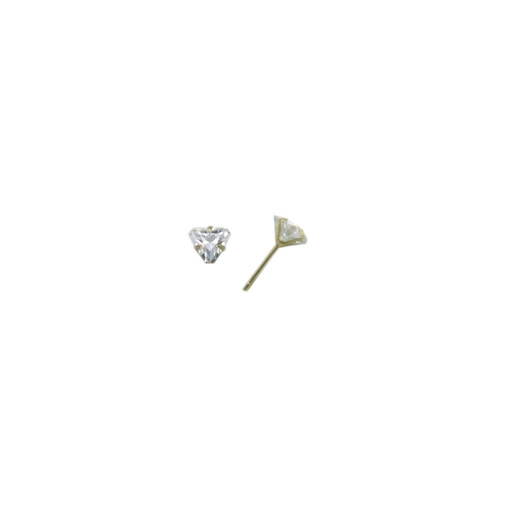 14k Yellow Gold .47ct Cubic Zirconia Triangle Earrings