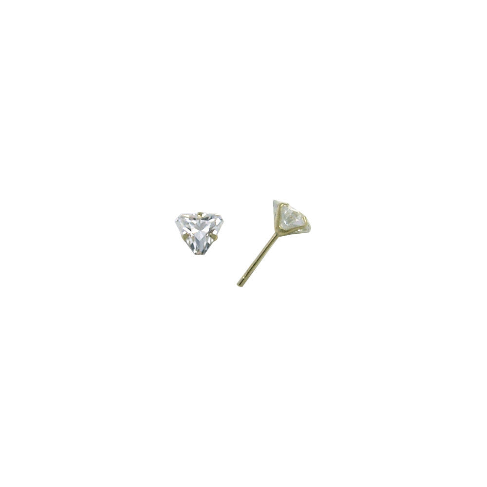 14k Yellow Gold .80ct Cubic Zirconia Triangle Earrings