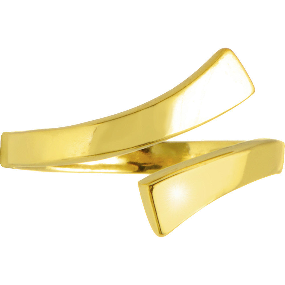 Solid 14k Yellow Gold Smooth Divided Toe Ring