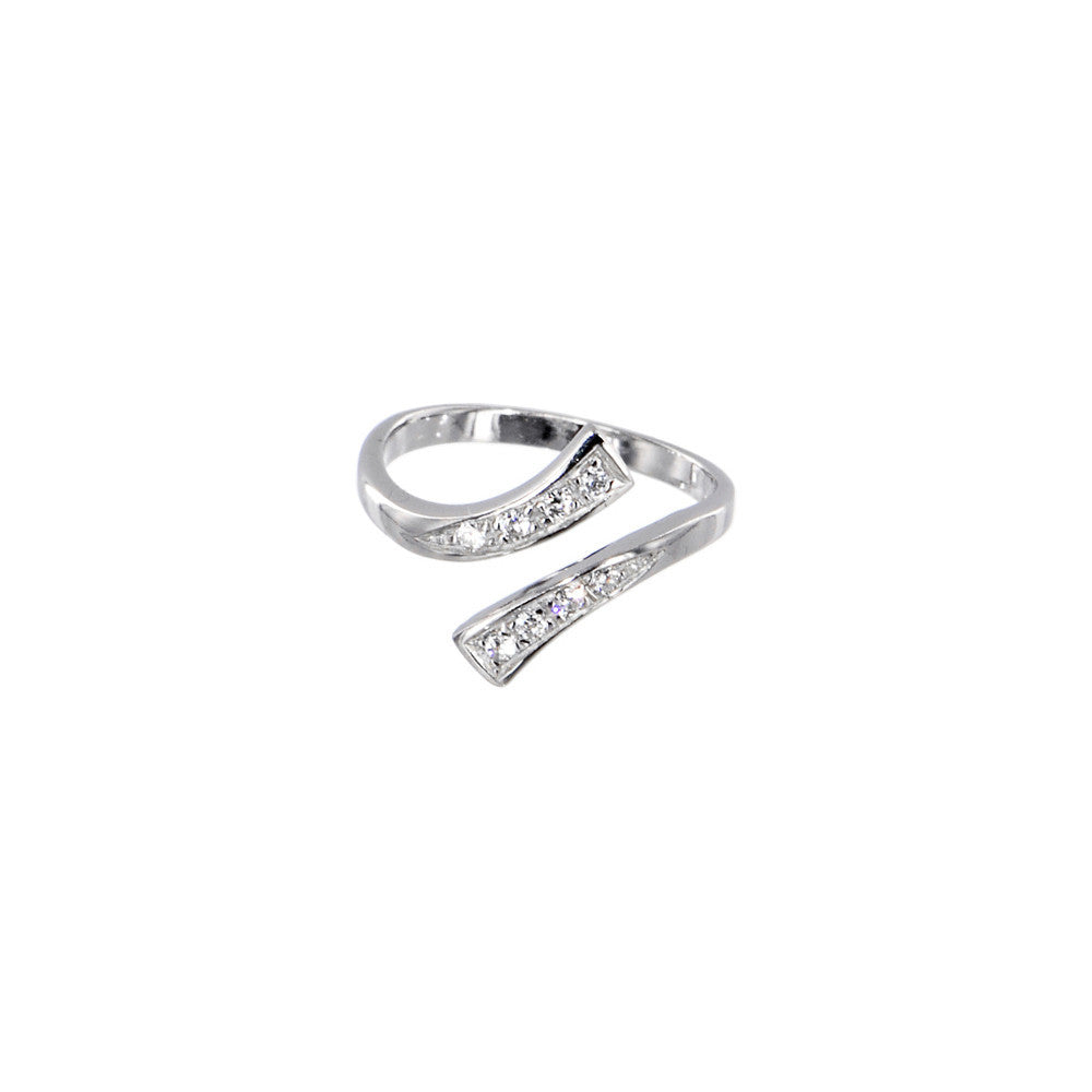 Solid 14k White Gold Cubic Zirconia Classic Toe Ring