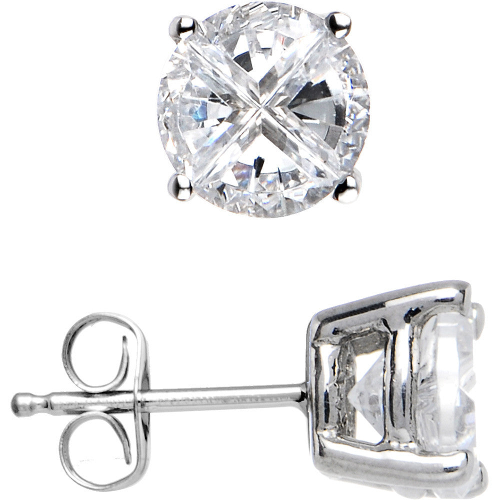 Sterling Silver 1.25 ct Cubic Zirconia Stud Earrings