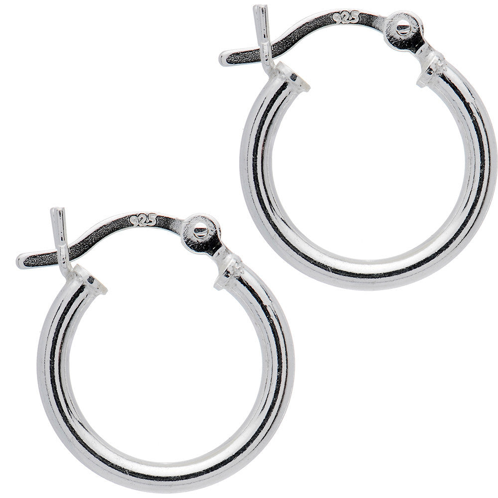 925 Sterling Silver Hoop Earrings 10mm