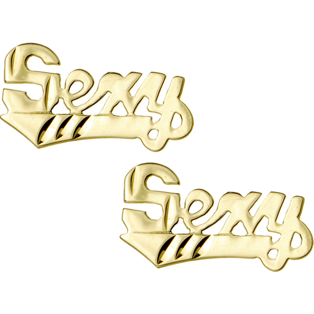 14k Yellow Gold Sexy Stud Earrings