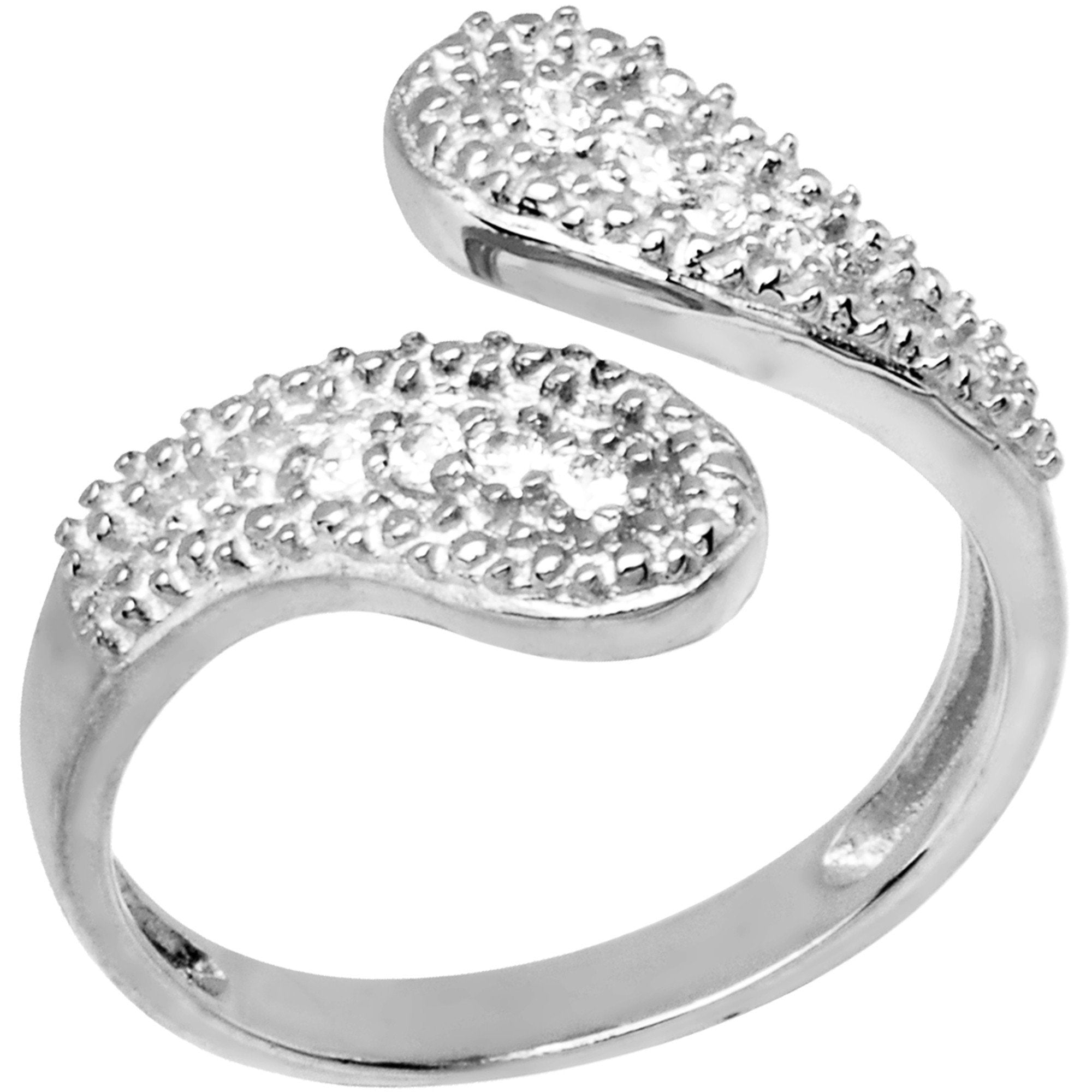 10K White Gold Cubic Zirconia Wrap Toe Ring