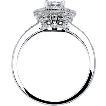 Sterling Silver Round Cubic Zirconia Ring -.80 ct tw