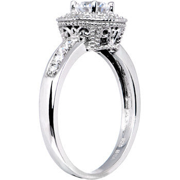 Sterling Silver Round Cubic Zirconia Ring -.80 ct tw