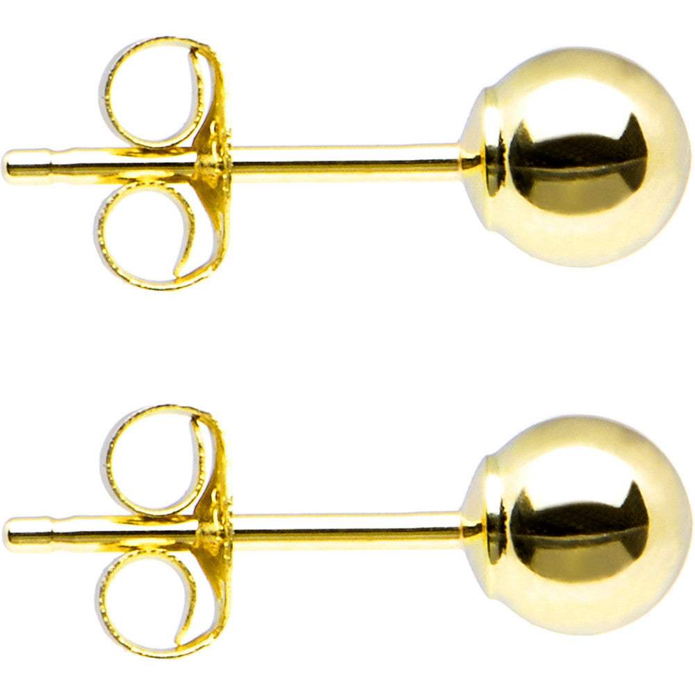 14k Yellow Gold 4mm Ball Earrings