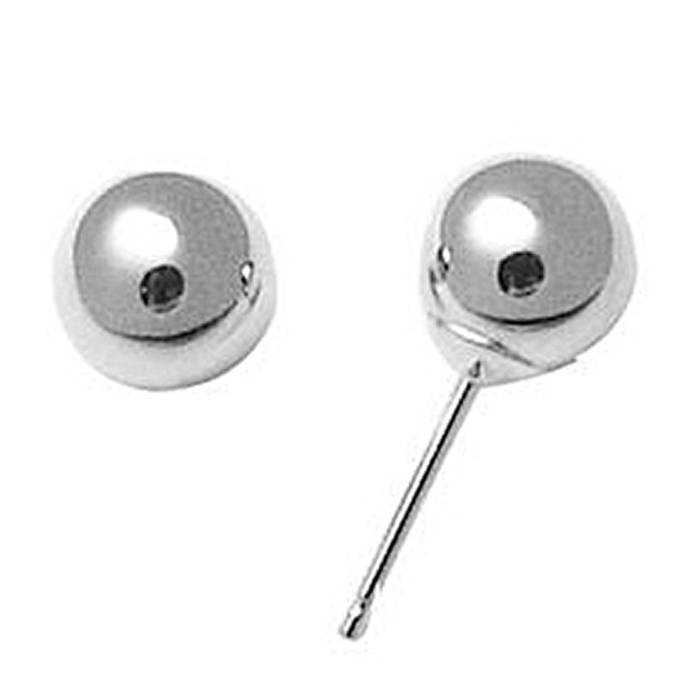 14k White Gold 6mm Ball Earrings
