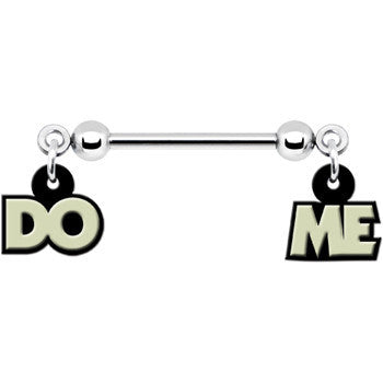 14 Gauge 5/8 Glow in the Dark Do Me Nipple Ring Set stylish jewelry