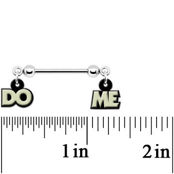 14 Gauge 5/8 Glow in the Dark Do Me Nipple Ring Set handmade design