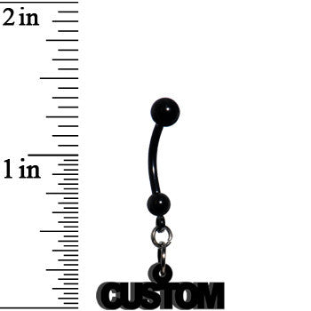 Custom Black Anodized Acrylic Personalized Name Dangle Stainless Steel Belly Ring lightweight comfortable