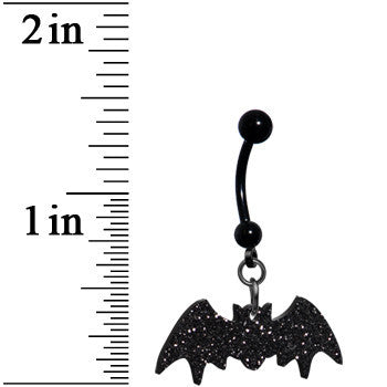 Glittery Black Bat Stainless Steel Belly Ring lightweight comfortable