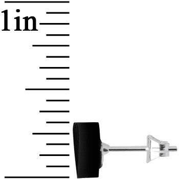 Black Acrylic Heart Stainless Steel Stud Earrings lightweight body jewelry