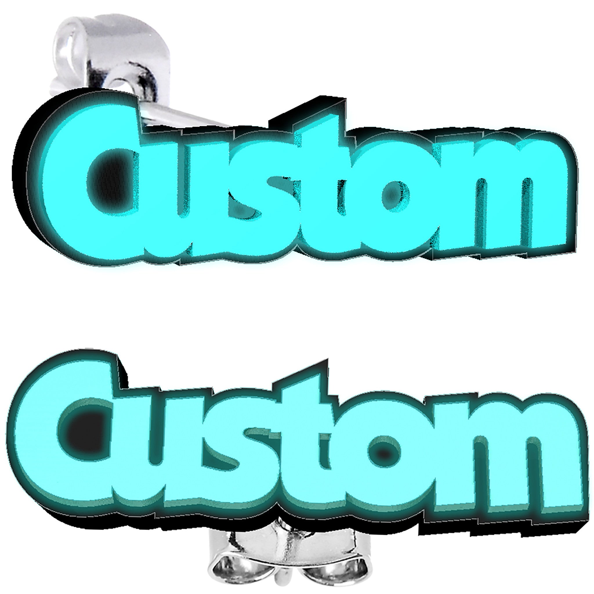 Custom Glow in the Dark Text Personalized Message Stud Earrings