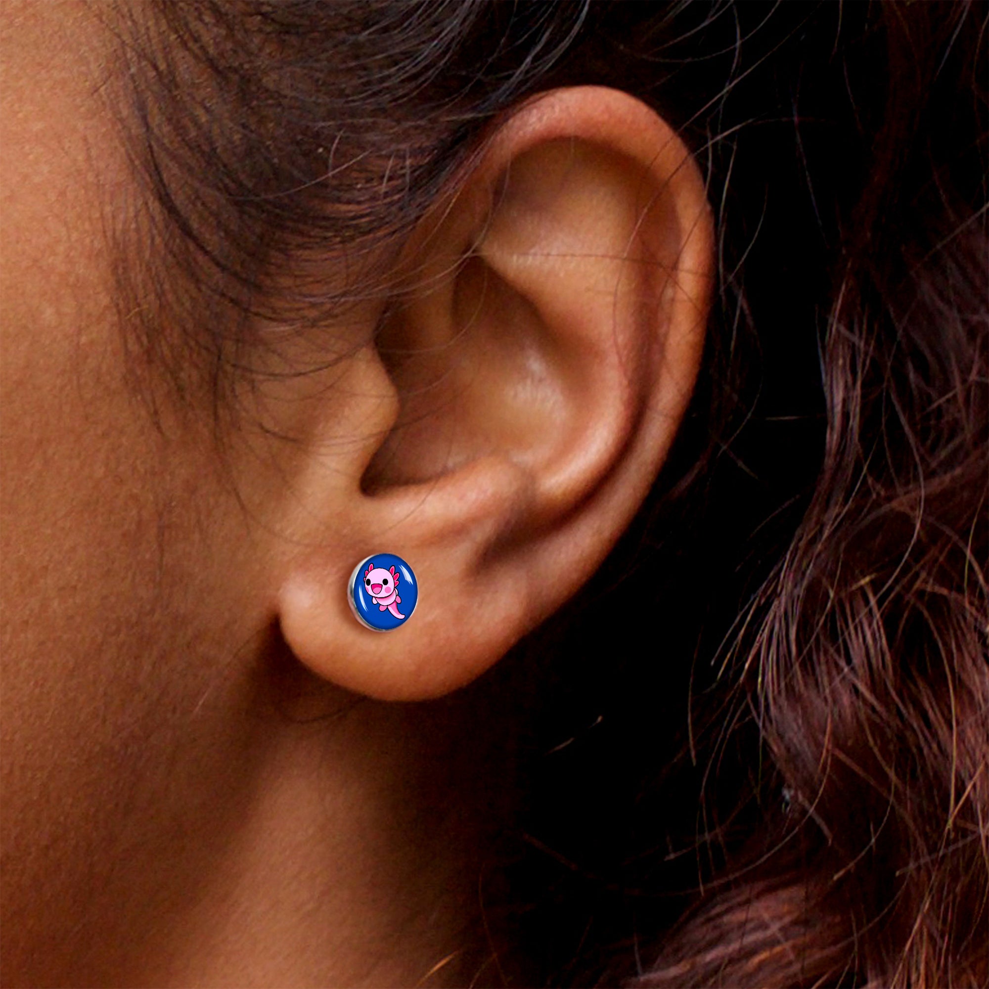 Adorable Axolotl Stud Earrings by Onyx O