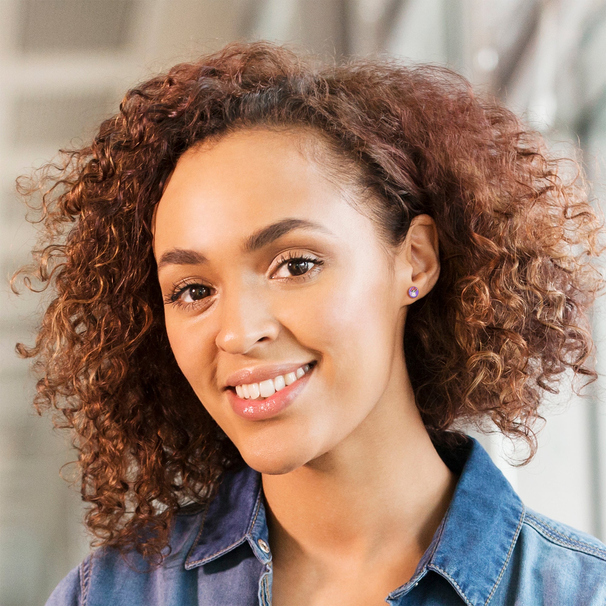 Polka Dot Mushroom Hat Cat Stainless Steel Stud Earrings handmade design