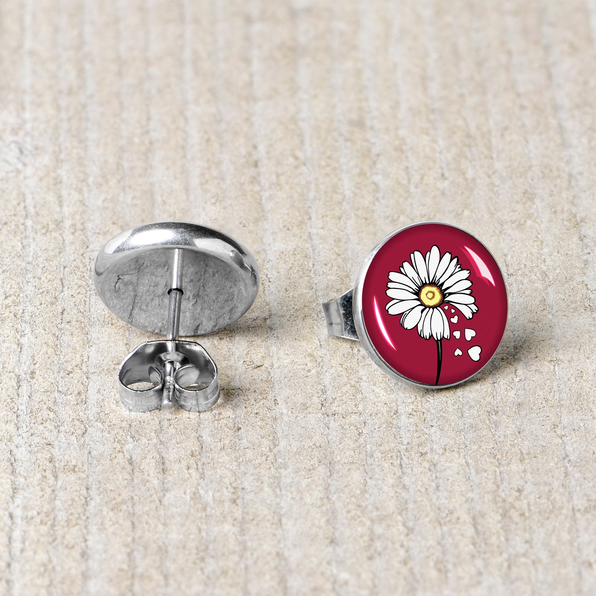Love Me Not Flower Stainless Steel Stud Earrings stainless steel hypoallergenic