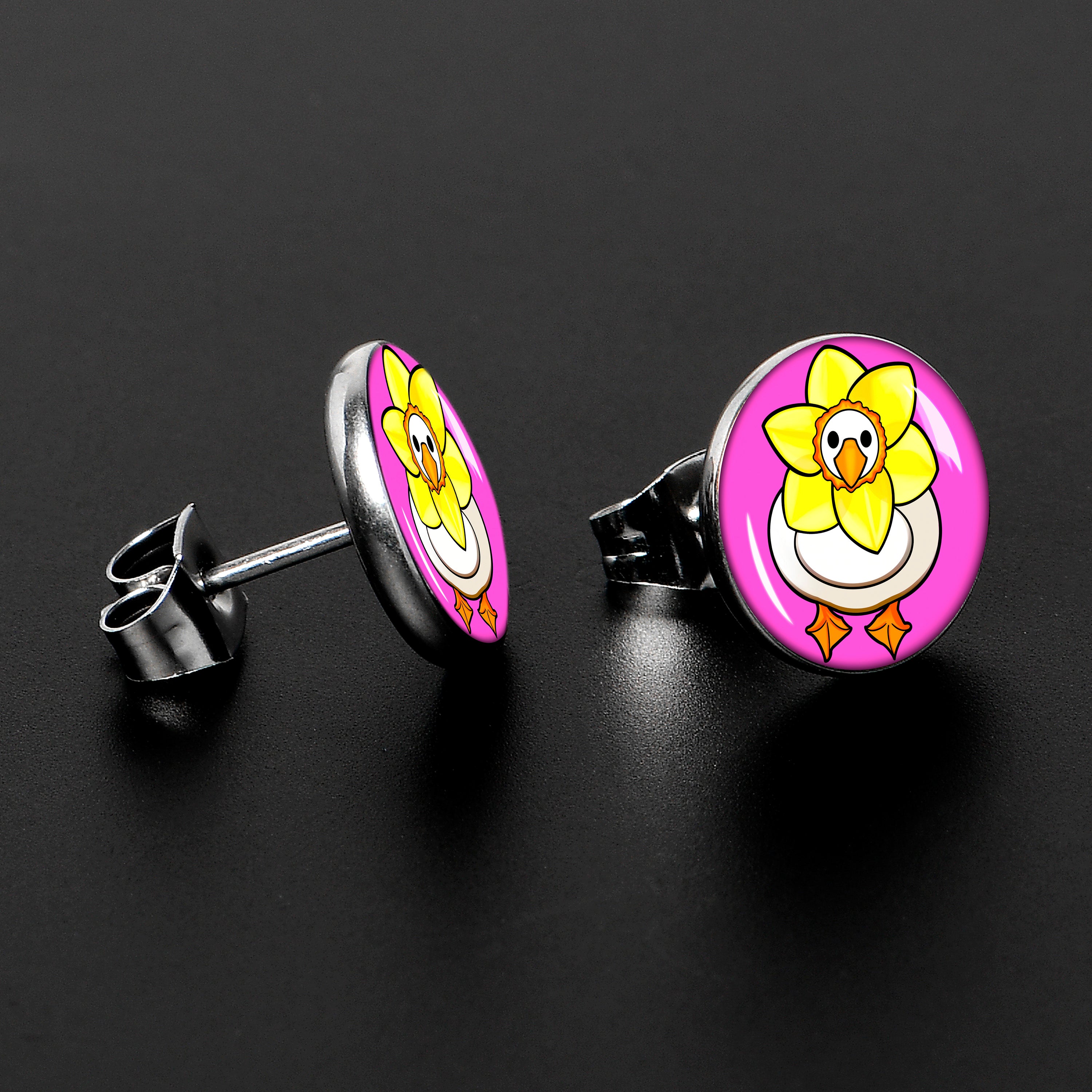 Daffodil Duck Stainless Steel Stud Earrings stylish jewelry