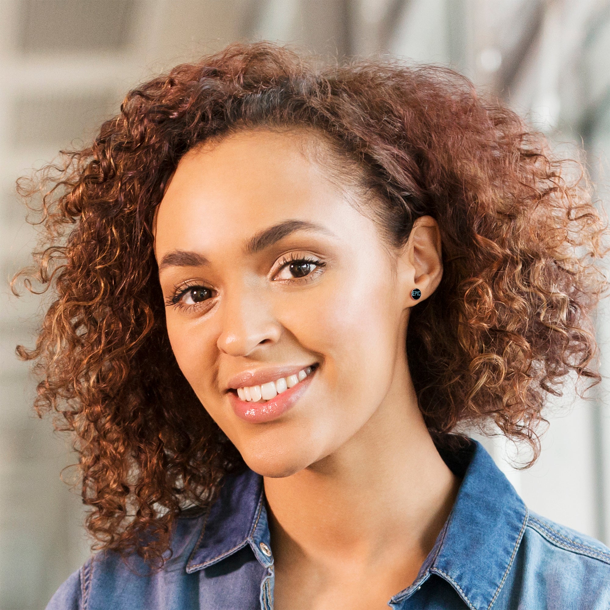 Epic Blue Stainless Steel Stud Earrings handmade design