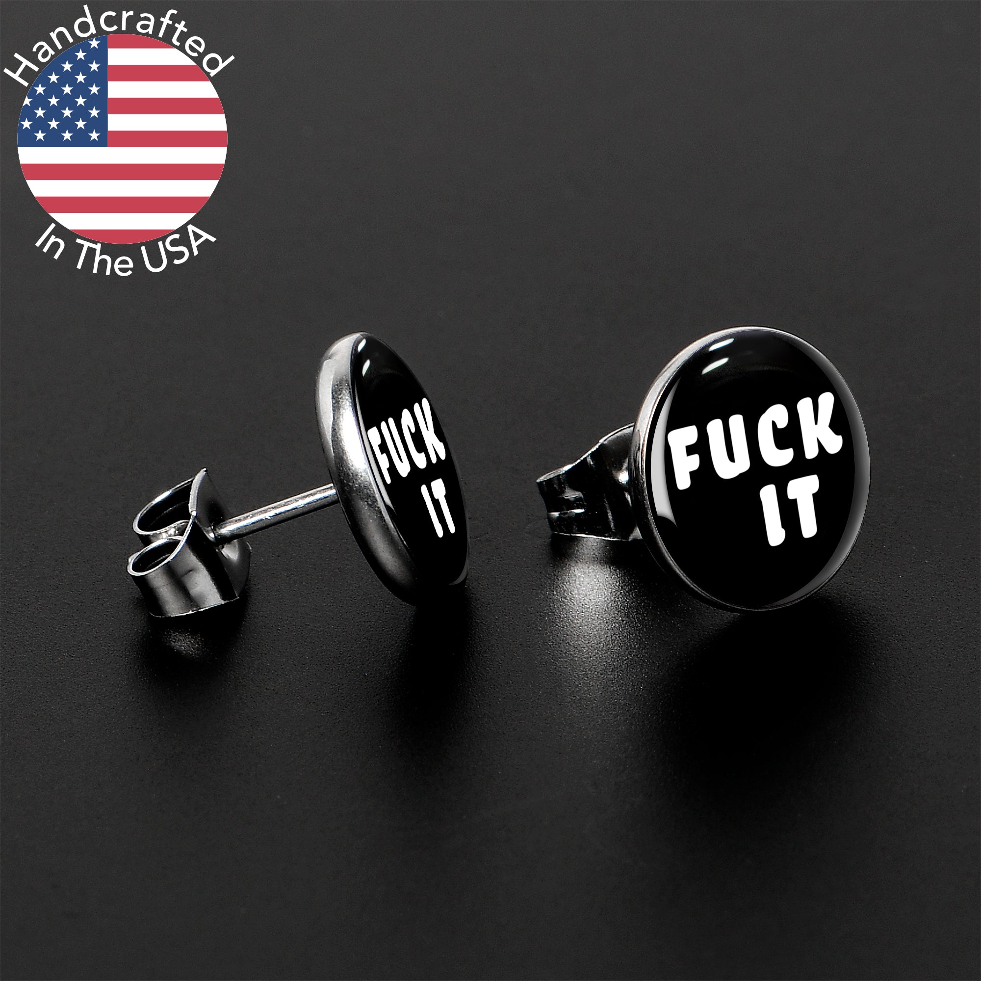 F*ck It Stainless Steel Stud Earrings stylish jewelry