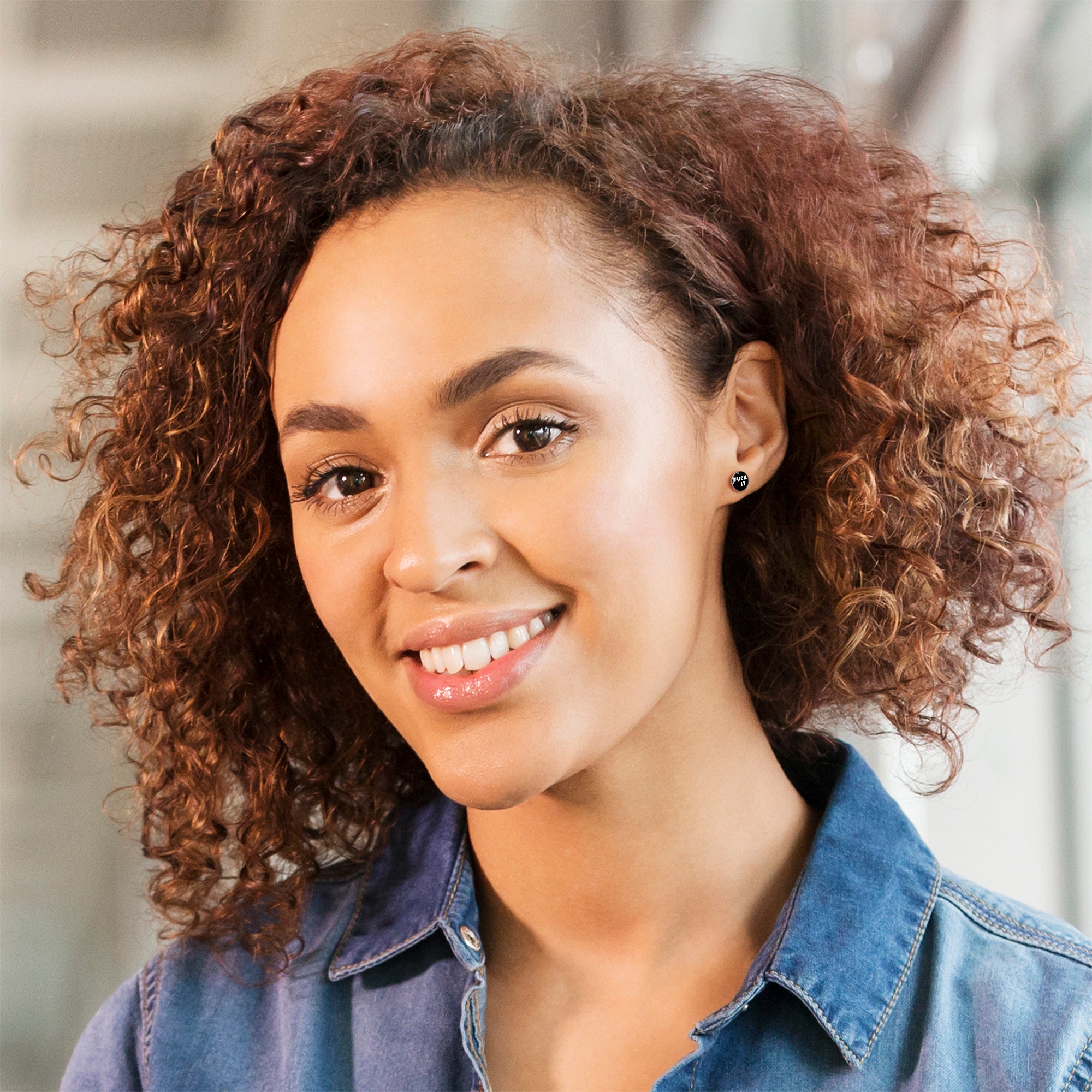 F*ck It Stainless Steel Stud Earrings handmade design